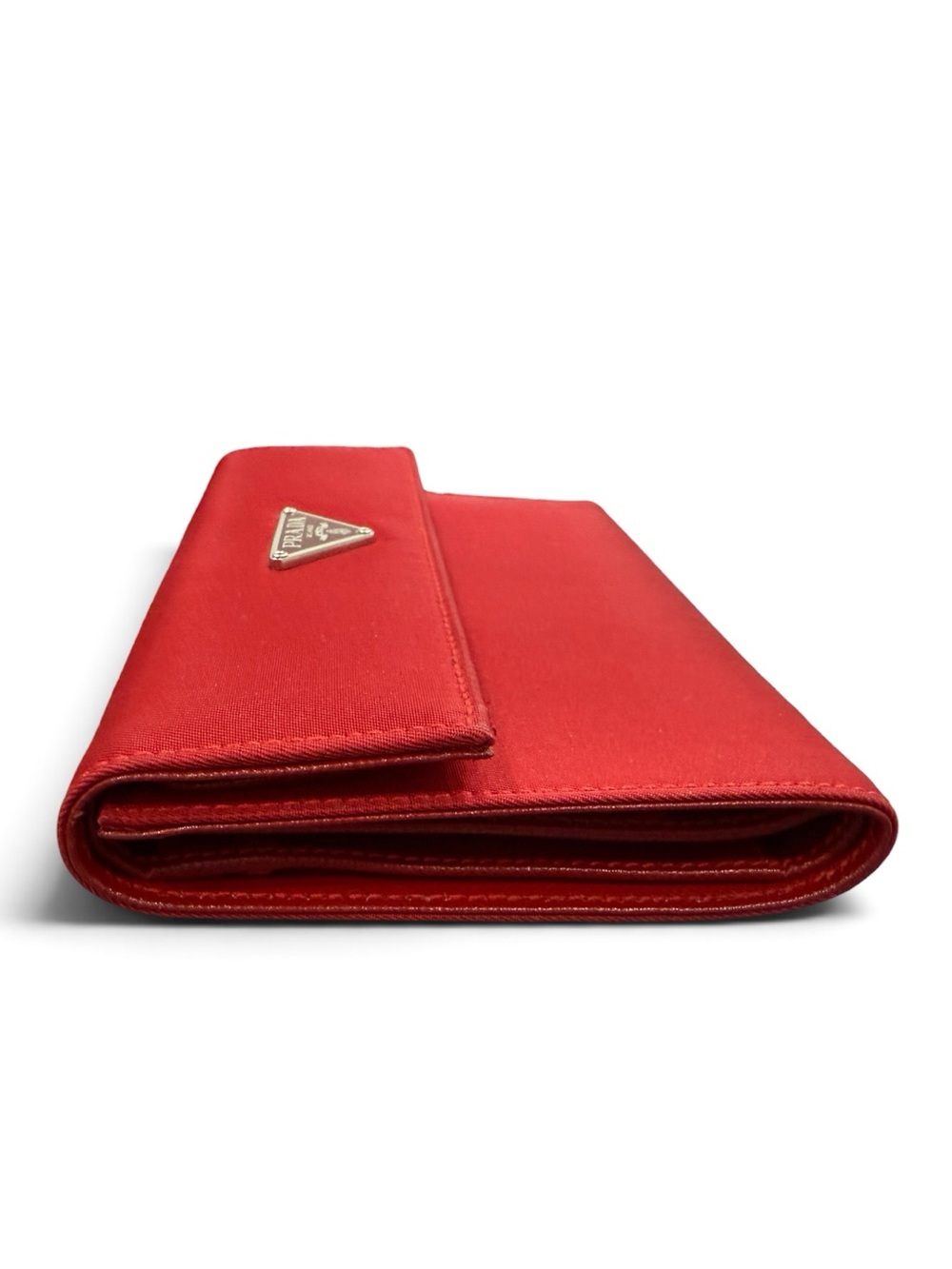 Authentic Prada Red Nylon & Saffiano Leather Continental Wallet with Box & Coa - Picture 5 of 15
